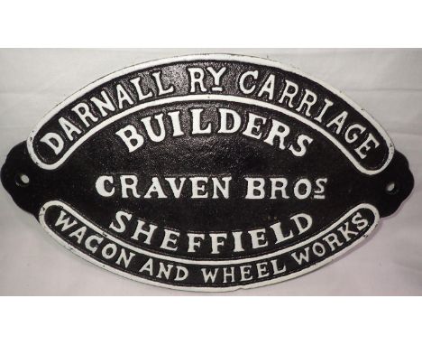 Cast iron Craven Brothers Coach Builders sign, W: 25 cm. P&amp;P Group 1 (£14+VAT for the first lot and £1+VAT for subsequent
