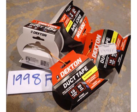 Four rolls of new 50 mm x 10 m duct tape. P&amp;P Group 1 (£14+VAT for the first lot and £1+VAT for subsequent lots) 