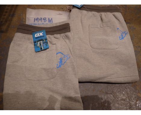 Two pairs of Ox-Tools new old stock, grey joggers, size 44 inch waist. P&amp;P Group 2 (£18+VAT for the first lot and £3+VAT 