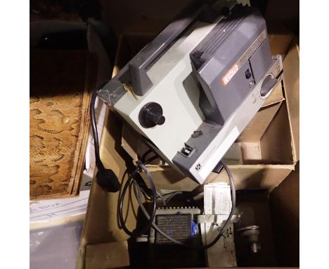 Boxed Eumig Mark 502D projector with a Eumig P8 automatic projector. All electrical items in this lot have been PAT tested fo