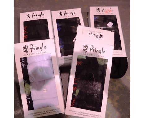 Five pack of new Pringle mens boxers, size L. P&amp;P Group 1 (£14+VAT for the first lot and £1+VAT for subsequent lots) 