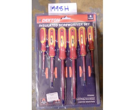 New and unused six piece insulated screwdriver set. P&amp;P Group 1 (£14+VAT for the first lot and £1+VAT for subsequent lots