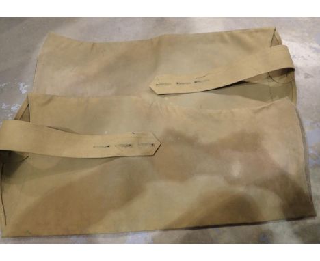 Pair of WWII British Mounted Troops canvas chaps. P&amp;P Group 2 (£18+VAT for the first lot and £3+VAT for subsequent lots) 