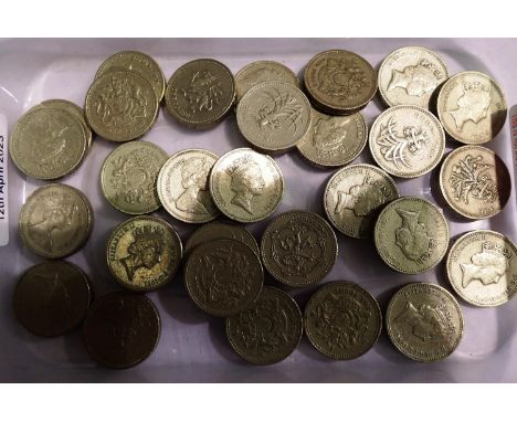 Twenty nine mixed £1 coins. P&amp;P Group 1 (£14+VAT for the first lot and £1+VAT for subsequent lots) 