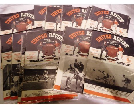 Sixteen Manchester United 1961-1962 programmes. P&amp;P Group 1 (£14+VAT for the first lot and £1+VAT for subsequent lots 