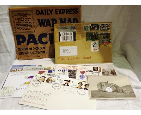 First day covers signed VC and George Cross, (eight covers, nine signatures), and other ephemera. P&amp;P Group 1 (£14+VAT fo