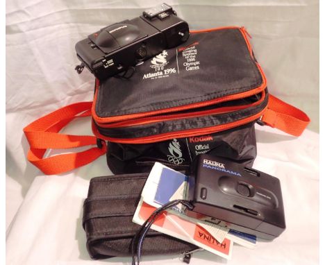 Two point and shoot cameras including Olympus and a quantity of camera accessories. P&amp;P Group 2 (£18+VAT for the first lo