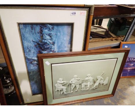 Large 3D print depicting the charge of the Light Brigade and a further print. Not available for in-house P&amp;P 