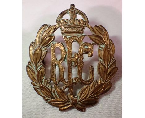 Royal Flying Corps WWI brass cap badge. P&amp;P Group 1 (£14+VAT for the first lot and £1+VAT for subsequent lots) 