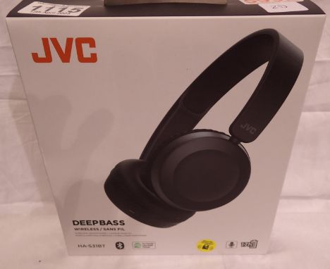 JVC wireless bluetooth foldable deep bass on ear lightweight HA-S31BT headphones, black, new and boxed. P&amp;P Group 1 (£14+