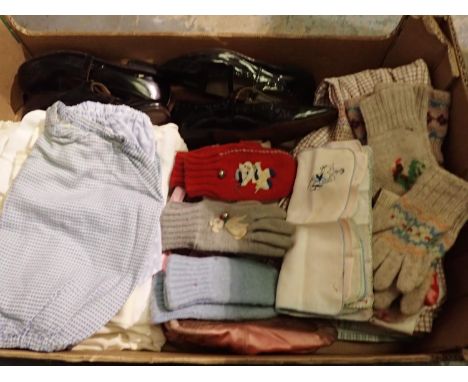 Quantity of vintage girls clothing and shoes, and two pairs of Anello &amp; Davide ballet pumps. Not available for in-house P