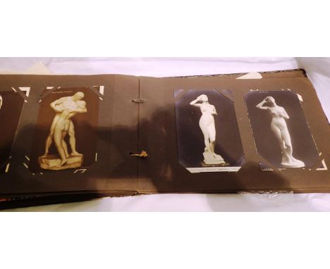 Album of mixed postcards including nude art examples. P&amp;P Group 1 (£14+VAT for the first lot and £1+VAT for subsequent lo