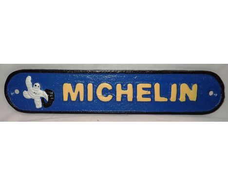 Cast iron Michelin sign, W: 20 cm. P&amp;P Group 1 (£14+VAT for the first lot and £1+VAT for subsequent lots) 