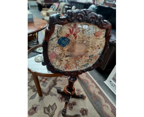 An Antique french tapestry on fitted pedestal support 