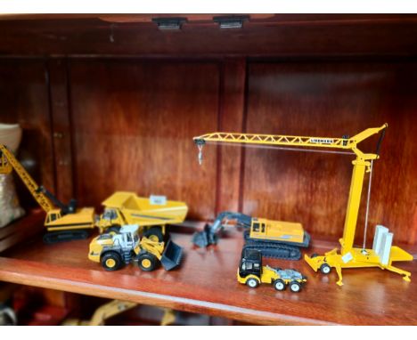 A shelf of Liebherr vehicles included crane etc 