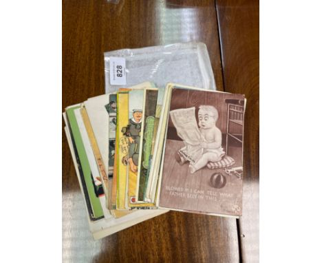 A Pile of antique/ vintage comical postcards 