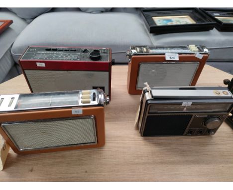 4 vintage radios to include Roberts radio, Panasonic etc 