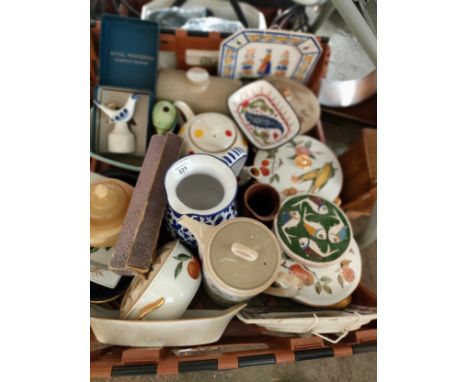 A Large crate of collectables includes Quimper france, Royal Worcester etc 
