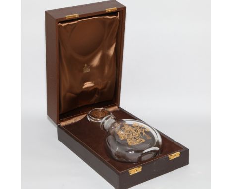 Orrefors clear glass claret decanter, limited edition to commemorate the Churchill Centenary Collection 1874-1974 marking the