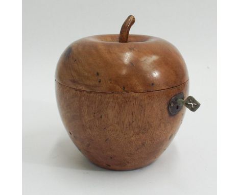 Georgian style tea caddy modelled as an apple, 11cm high