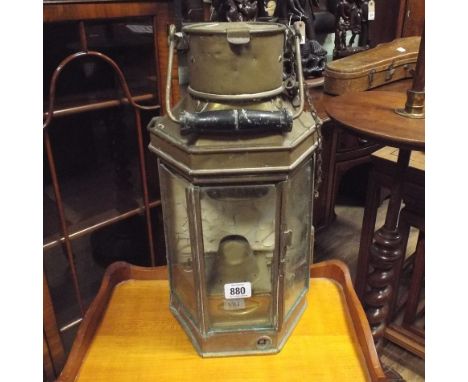 Heavy brass ships lamp 