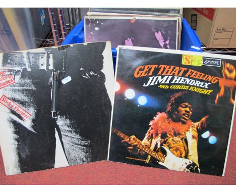 A Collection of LP's, to include Rolling Stones - Sticky Fingers with zip sleeve, Jimi Hendrix and Curtis Knight - Get That F