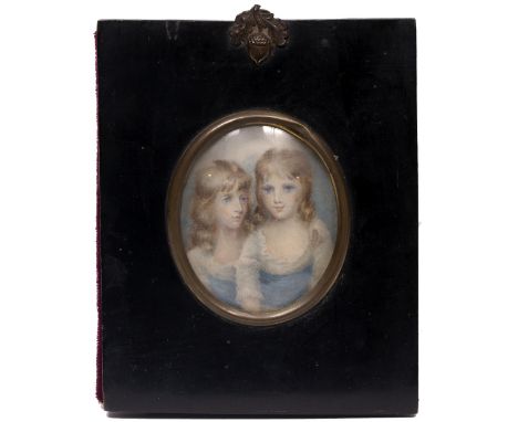 ENGLISH SCHOOL (19TH ENGLISH CENTURY) Miniature portrait of the Ladies Elizabeth and Gertrude Howard, watercolour on ivory, p