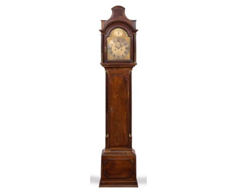 JONATHAN SCOTT, LONDON A George III mahogany eight day longcase clock, the 12" brass break arch dial with silvered Roman chap