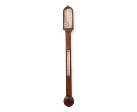 A VICTORIAN ROSEWOOD STICK BAROMETER the angled ivory scales signed R Adie, Bold Street, Liverpool, rack and pinion vernier w