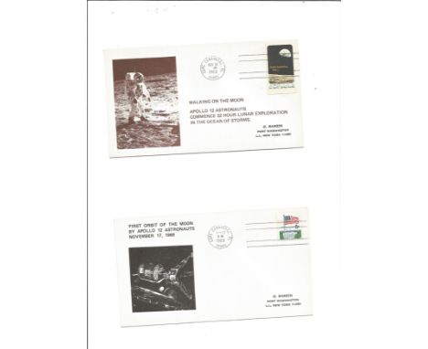 First Orbit of the Moon by Apollo 12 cover collection, 2 covers. Good Condition. We combine postage on multiple winning lots 