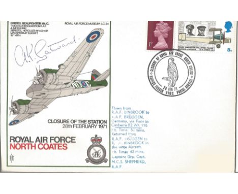 WW2 Amiens raider Grp Capt Alfred Kitchener Gatward, DSO, DFC signed RAF North Coates Bristol Beaufighter cover, He flew the 