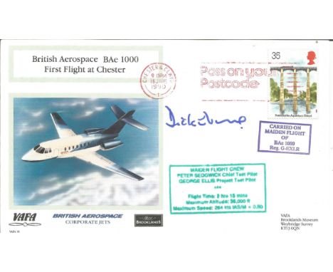 British Aerospace Bae 1000 first flight at Chester cover, Carried on maiden flight. Good Condition. All autographs are genuin