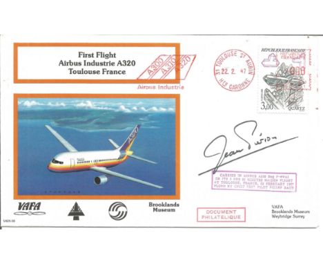 Jean Pierson - president of Airbus Industries signed First flight Airbus Industrie A320 Toulouse France cover, Carried in Air