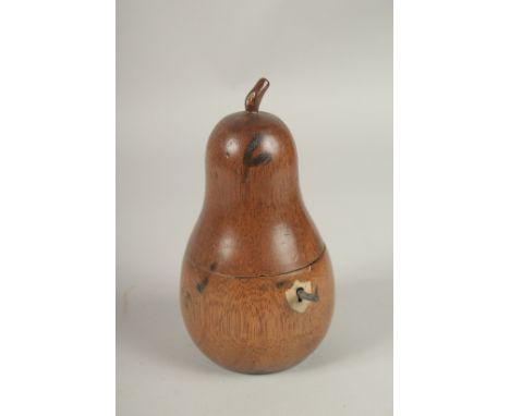A GOOD PEAR TEA CADDY. 18cms high.