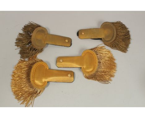 TWO PAIRS OF GOLD EPAULETTES, 2ND REPUBLIC OFFICER, in a red box.