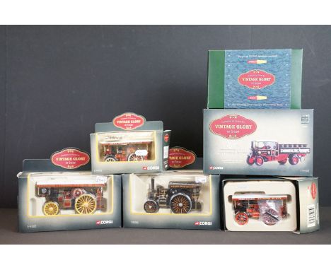 Collection of six boxed Corgi Vintage Glory Of Steam diecast models to include 80105 Fowler B6 Showmans Locomotive &amp; Badg