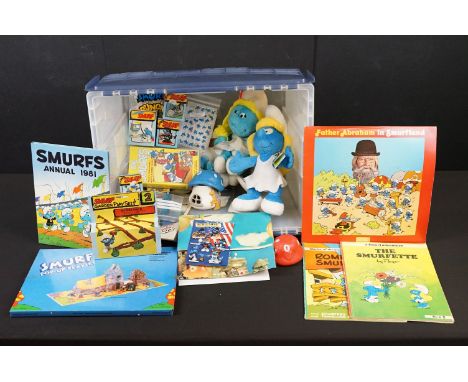 Smurfs - Collection of various Smurfs related items to include Marvel Comics Smurfs Issue 1, boxed Smurf Garden Play Set, 5 x