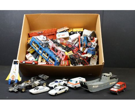 Collection of around 45 play worn diecast models to include mainly Corgi, Dinky and Matchbox models featuring Corgi 007 James