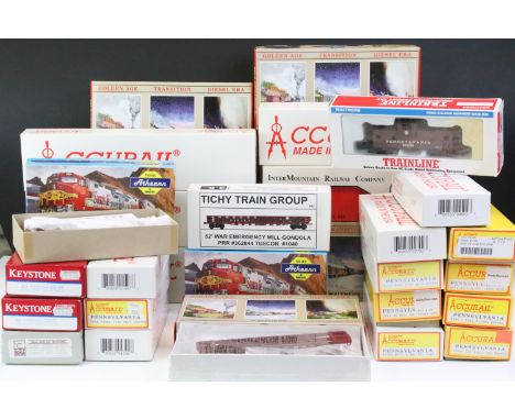 30 Boxed HO gauge to include 16 x Accurail, 7 x Walthers, 3 x Athearn, 2 x Keystone, 1 x InterMountain Railway Company, 1 x C
