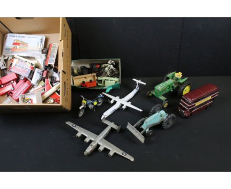 Collection of diecast, tin plate and metal models to include Brimtoy, Polistil etc 