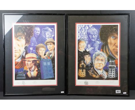 Doctor Who - 30 Years Set of 2 Prints by Trevor Horswell, 1st Fifteen Years 172/399 &amp; 2nd Fifteen Years 172/399 both sign