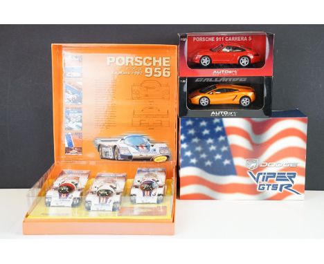 Four boxed / cased slot cars to include ltd edn Slot.it Le Mans 1982 Porsche 956 gift set with ltd edn COA 2034/4000, 1/32 sc