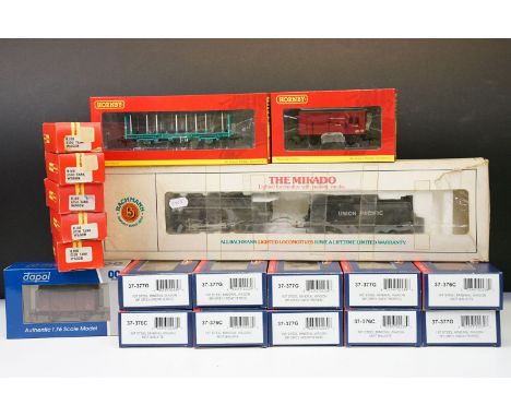 18 Boxed OO gauge items of rolling stock to include 10 x Bachmann, 7 x Hornby and 1 x Dapol plus a boxed Bachmann 5 The Mikad