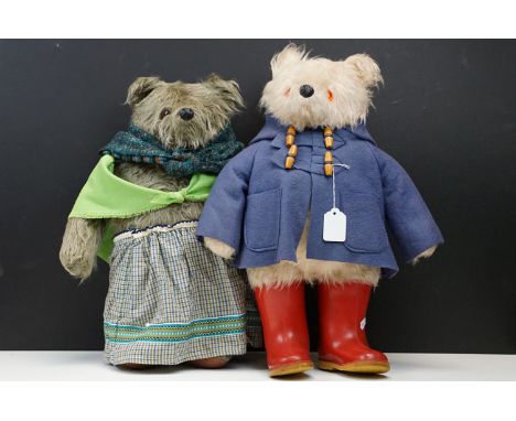 Two Gabrielle Designs Paddington Bear related bears to include Paddington Bear In Red Dunlop Wellington Boots and Blue Felt C