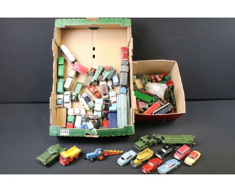 Around 75 Mid 20th C play worn diecast models to include Dinky and Corgi featuring Dinky BP Austin, Corgi 233 Heinkel, Corgi 