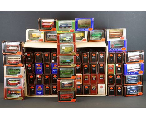 72 Boxed EFE Exclusive First Editions model buses and commercial models to include De Luxe Series, Grocery Series, Brewery Se
