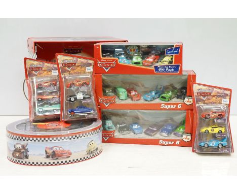 Disney Pixar Cars boxed diecast models, to include 2 x Super 6 vehicle sets, Piston Cup Racers, Collector's tin of 7 models a