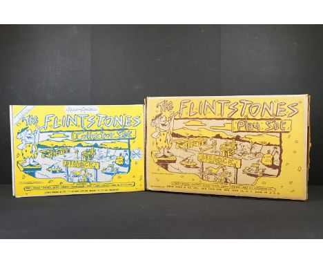 Boxed Marx The Flintstones Rudy Edition Collectors Set, appearing complete, contents bagged &amp; unused sticker sheet (vg) a