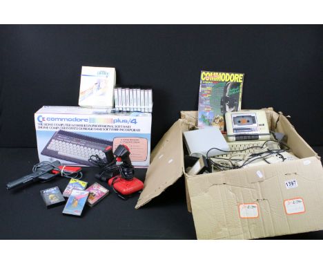 Retro Gaming - Collection of Commodore related retro gaming to include boxed Commodore Plus 4, appearing complete with consol