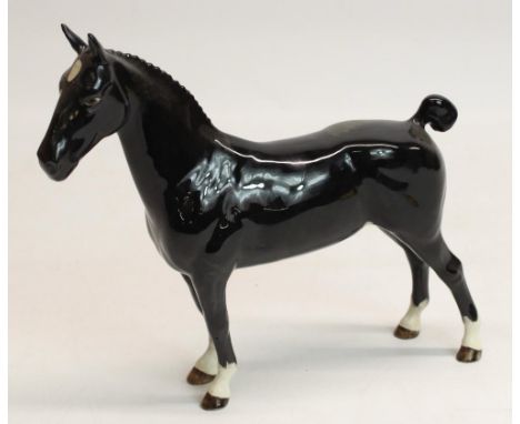 Beswick Hackney carriage horse, Black Magic, H19.5cm 